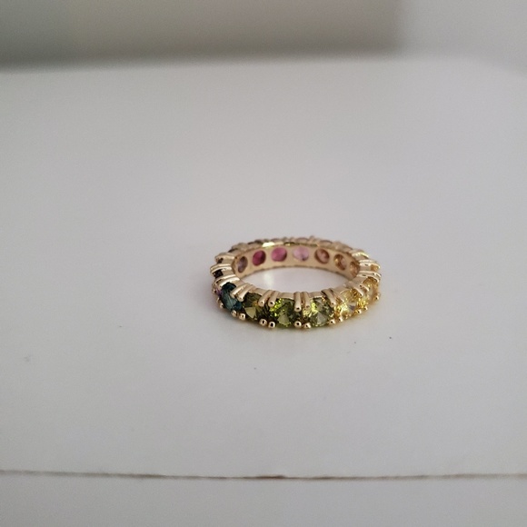 Sterling silver rainbow ring NIB - Picture 2 of 5